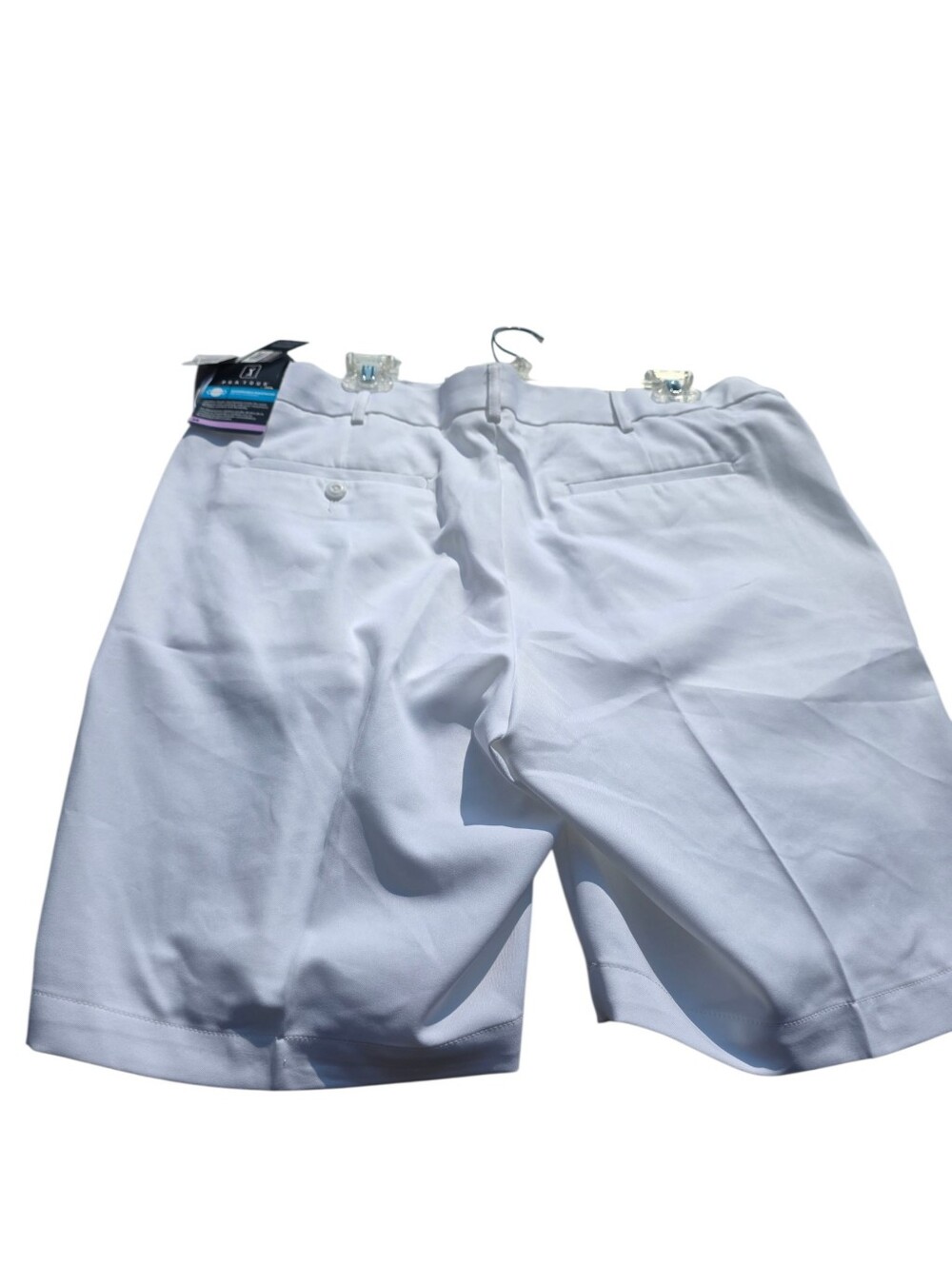 NWT PGA Tour White Flat-Front Performance Golf Shorts
